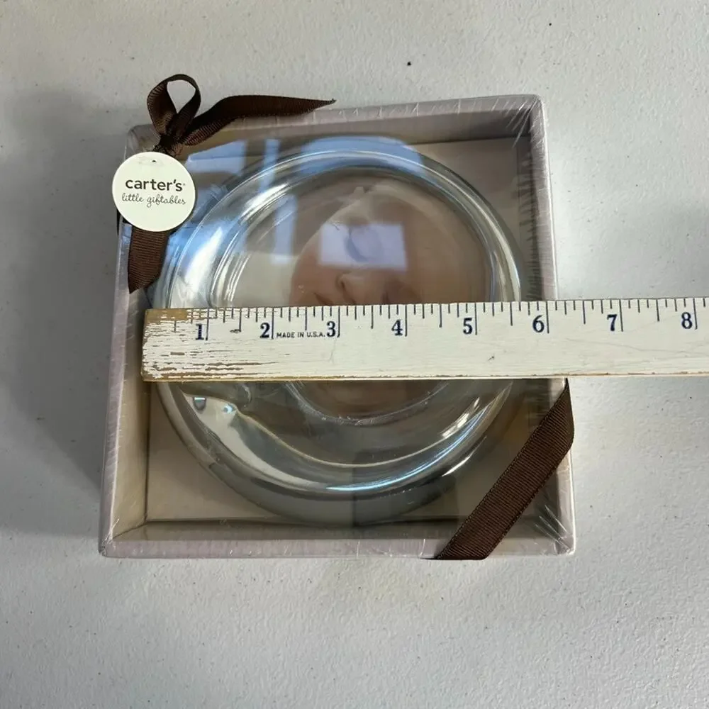 Carters Smiley Happy Frame Round Picture Frame Silver Moon